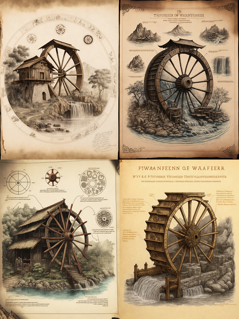 传统古典-水车 水车,灌溉工具,是古代中国劳动人民,充分利用水力发展