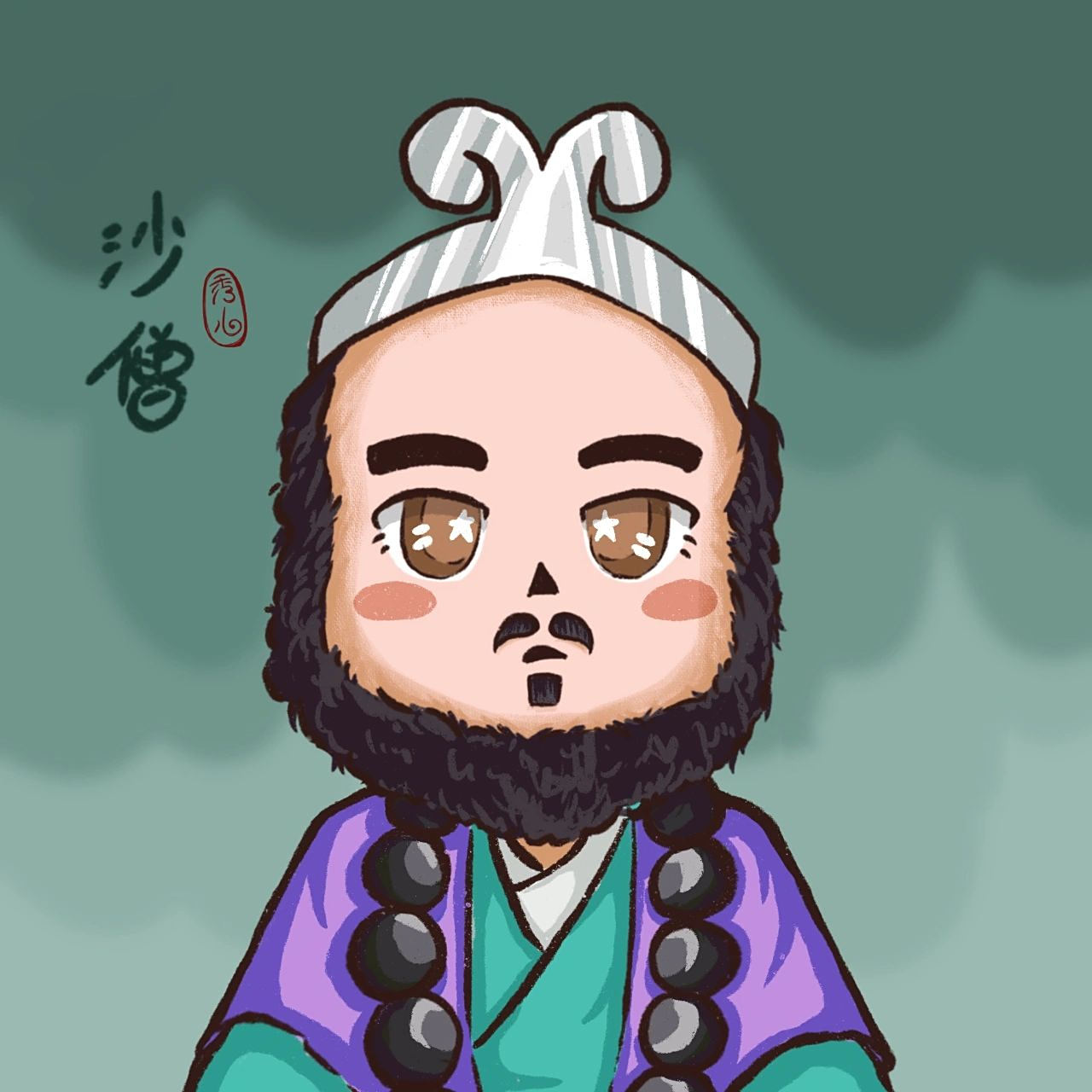 原创q版沙僧人物头像~ 大师兄!师父被妖怪抓走了!