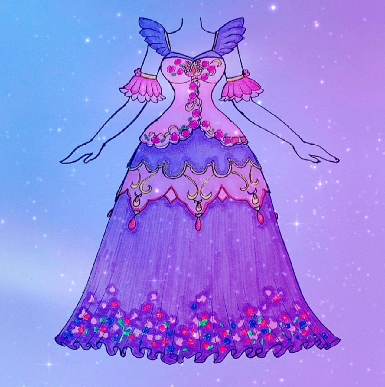 画叶罗丽精灵梦茉莉的裙子