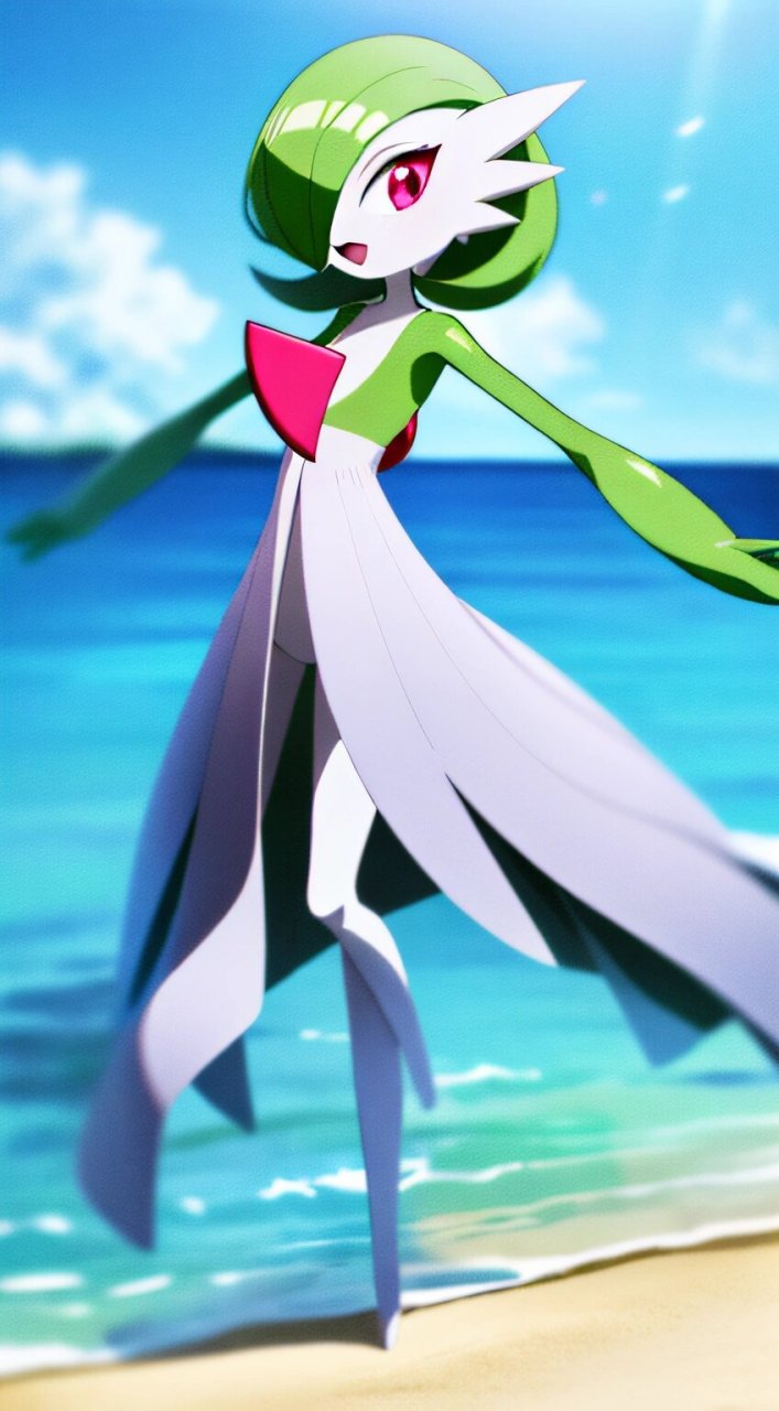 沙奈朵来海边玩了 . 沙奈朵来了