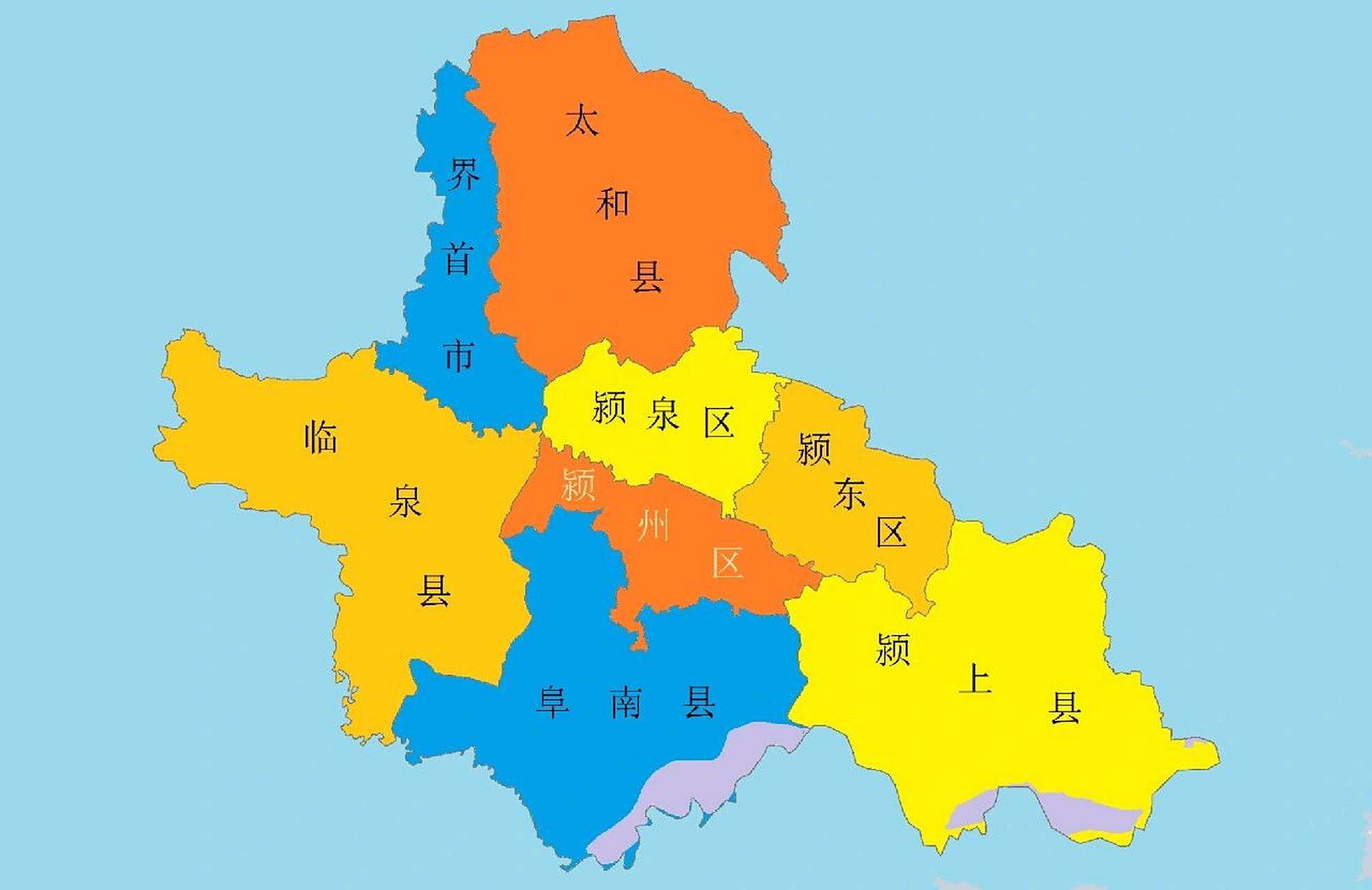 安徽省行政区划地图@阜阳市-皖k