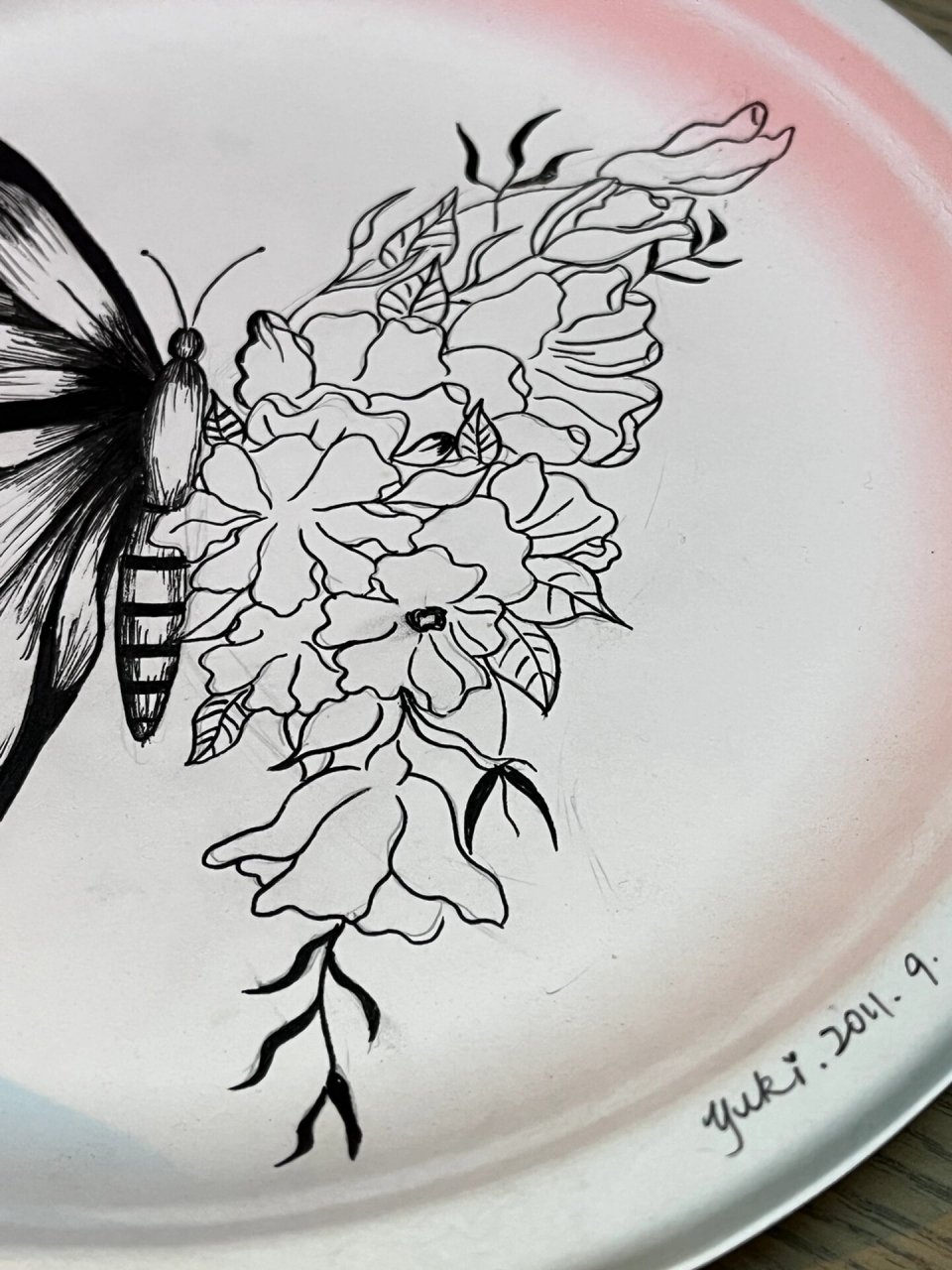 纸盘画 / 装饰画/ 碟子画 蝴蝶03(1) 黑白装饰画真的太好看了 今天