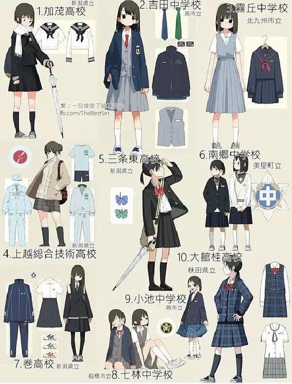 日制水手服一般分为以下几种类型: ●	札幌襟:领子