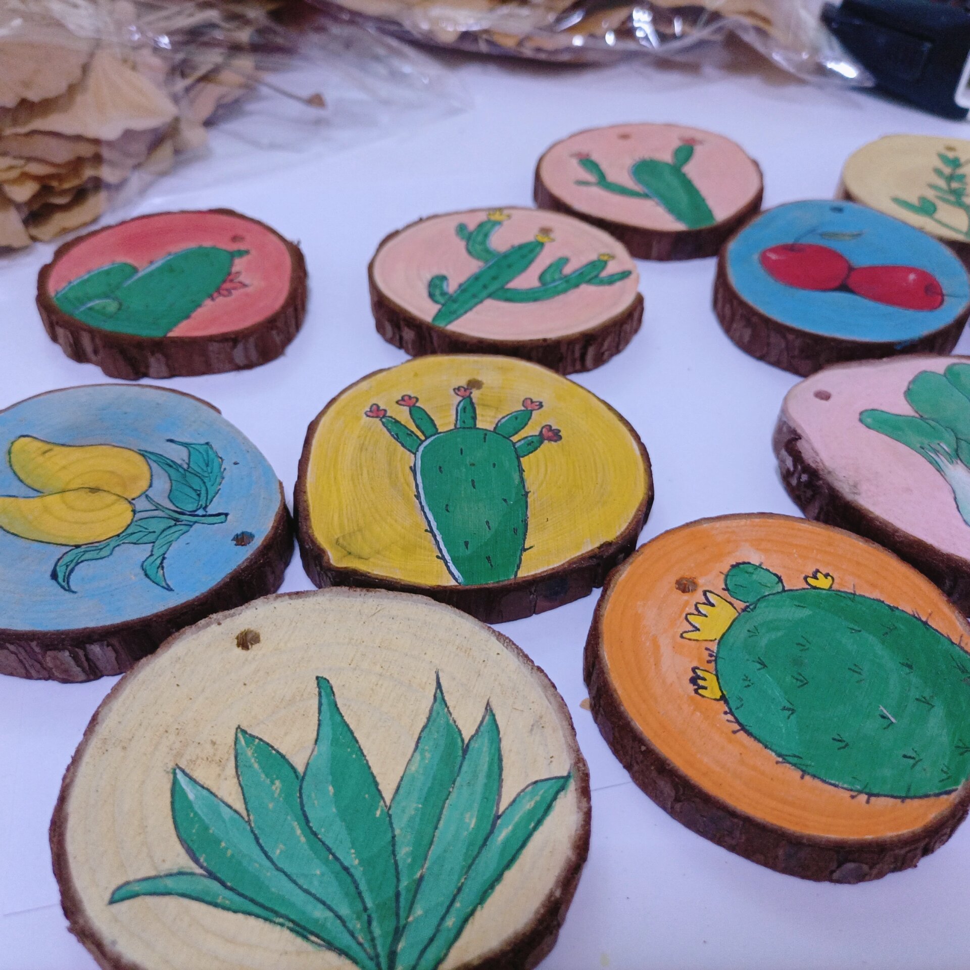 树叶贴画(木片画)