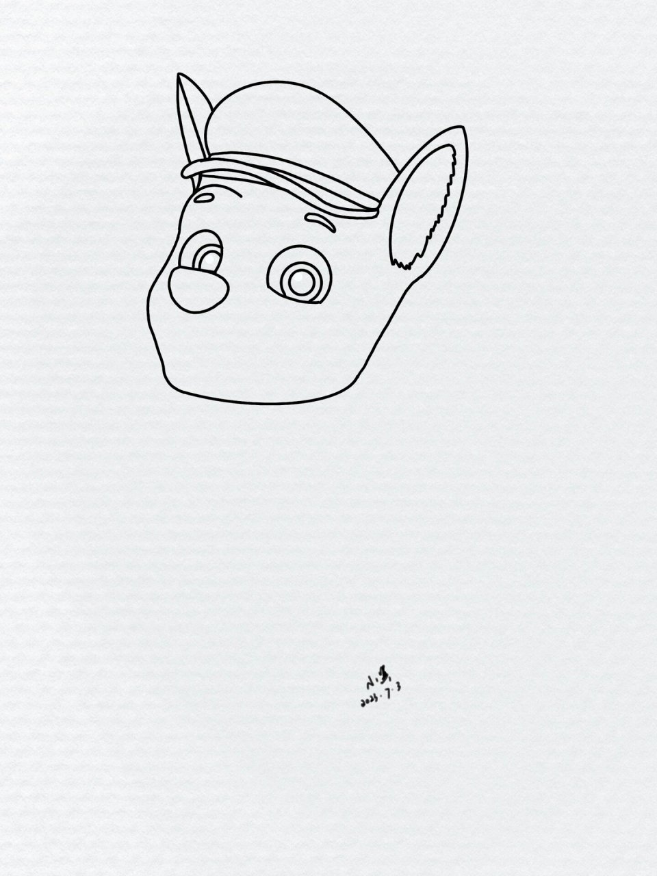 1汪汪队立大功阿奇狗狗原创手绘线稿附步骤 阿奇狗狗