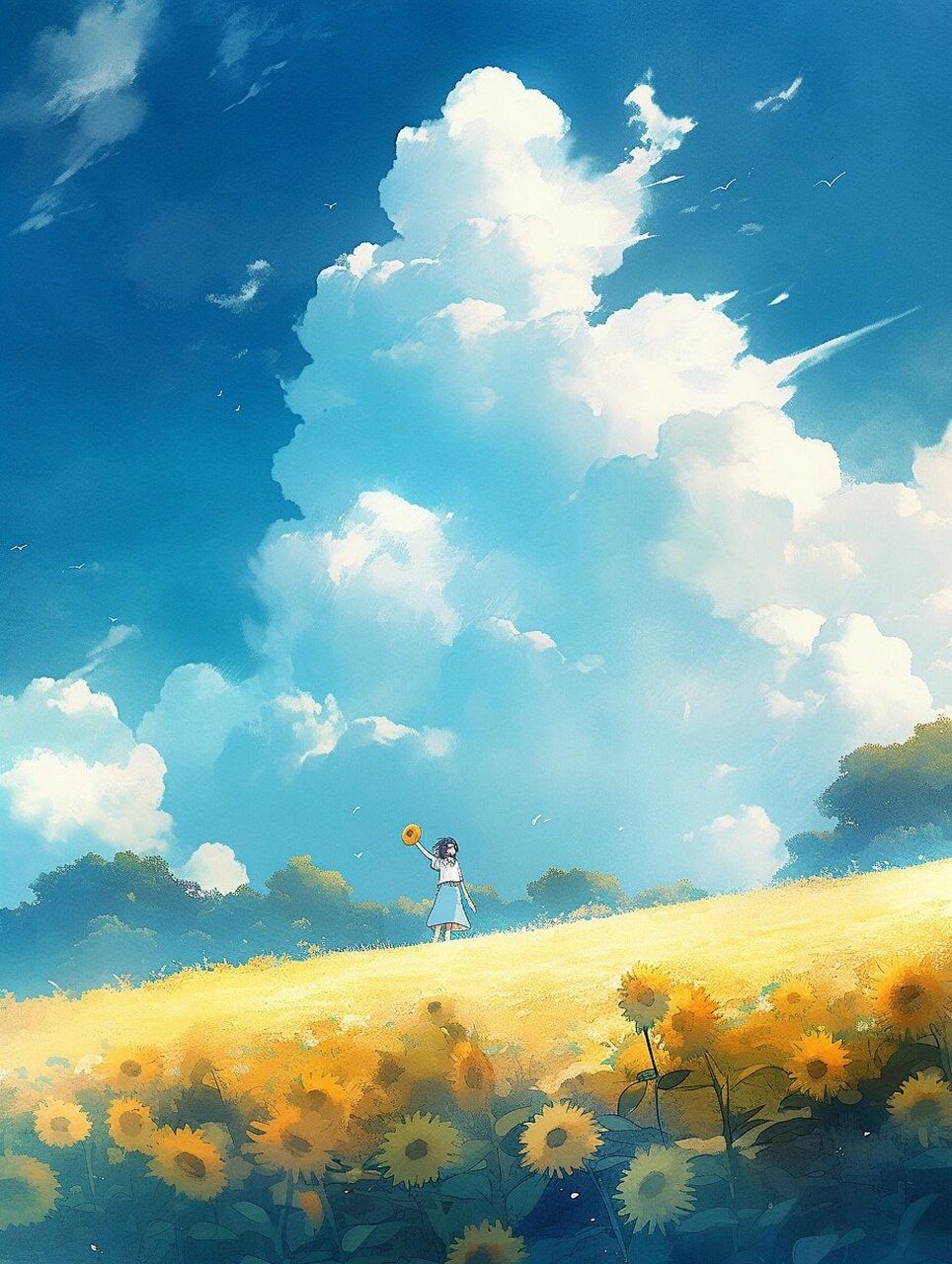 手机壁纸4‖动漫 风景 油画 下次遇见你时,我希望是在晴天里,微风不燥