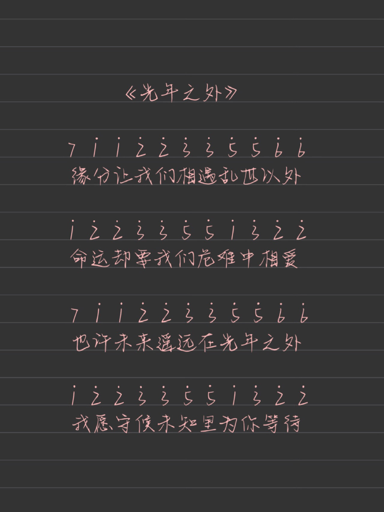 邓紫棋《光年之外》钢琴拇指琴简谱