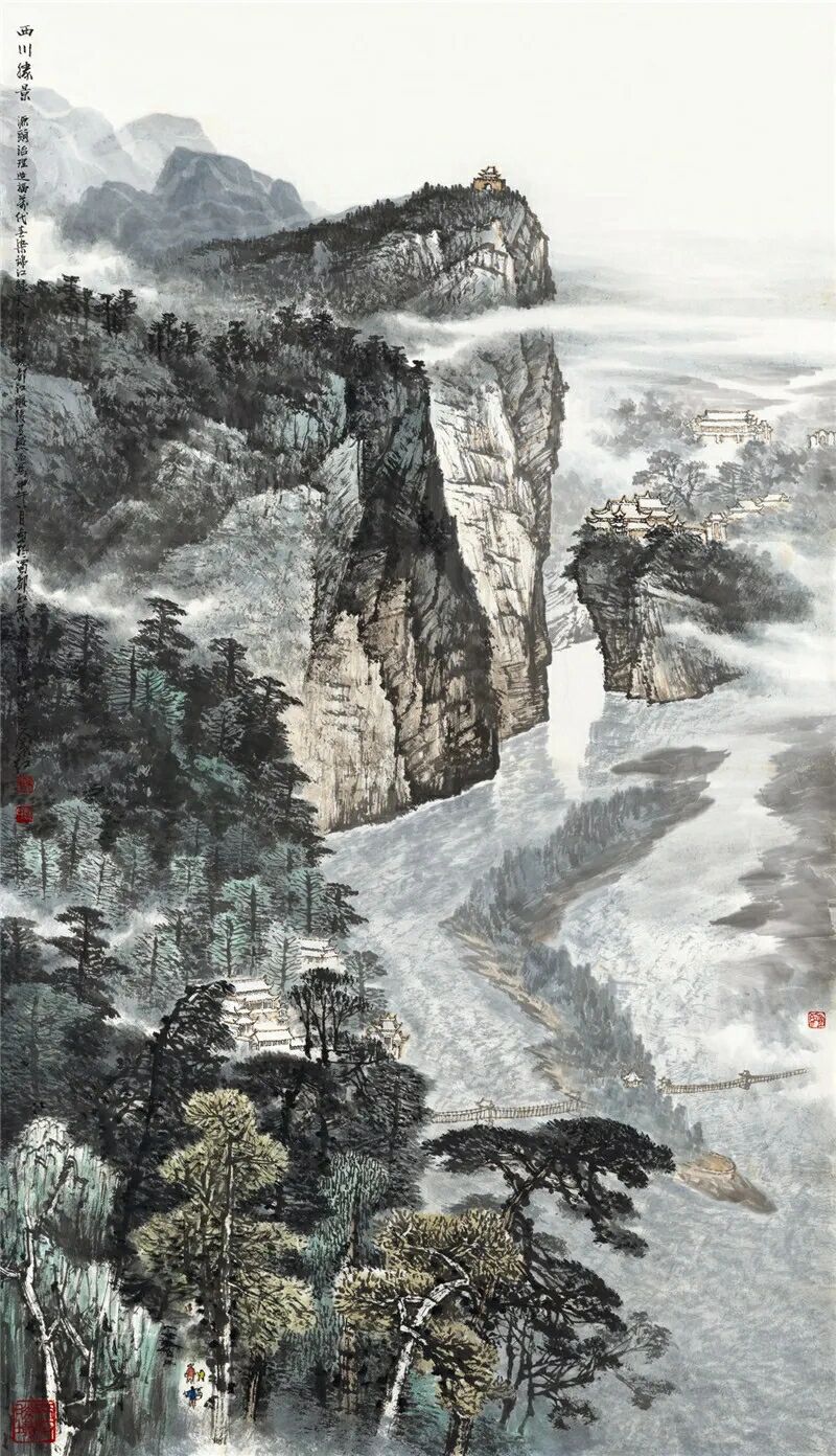 长江三峡国画长卷图片