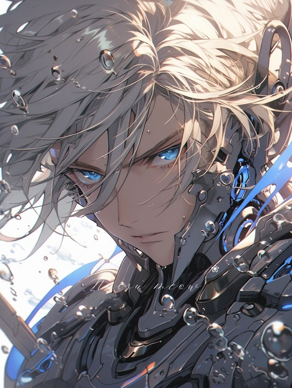 机甲战神|银发男神|坚毅勇猛男生头像 7615那个男人的降临引起