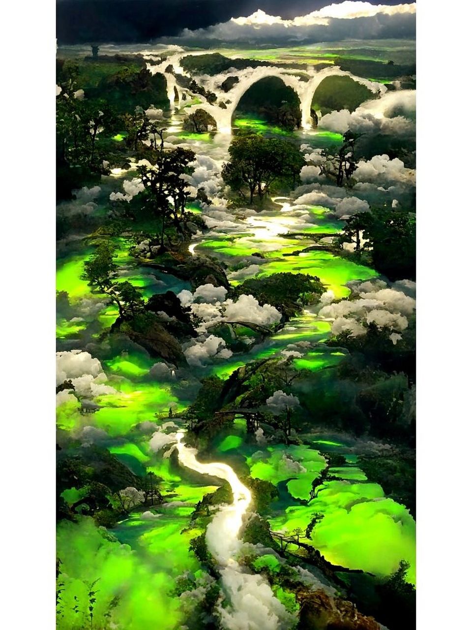 ai绘画|忘川河 三生石上三生情,忘川河旁怎忘情; 彼岸花开千年痛