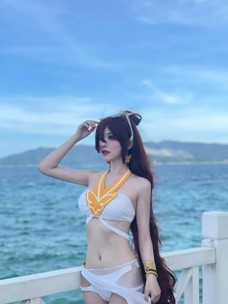 火影忍者泳装照美冥x三亚蜈支洲岛 有点晒但有海风就还好,不会特别热