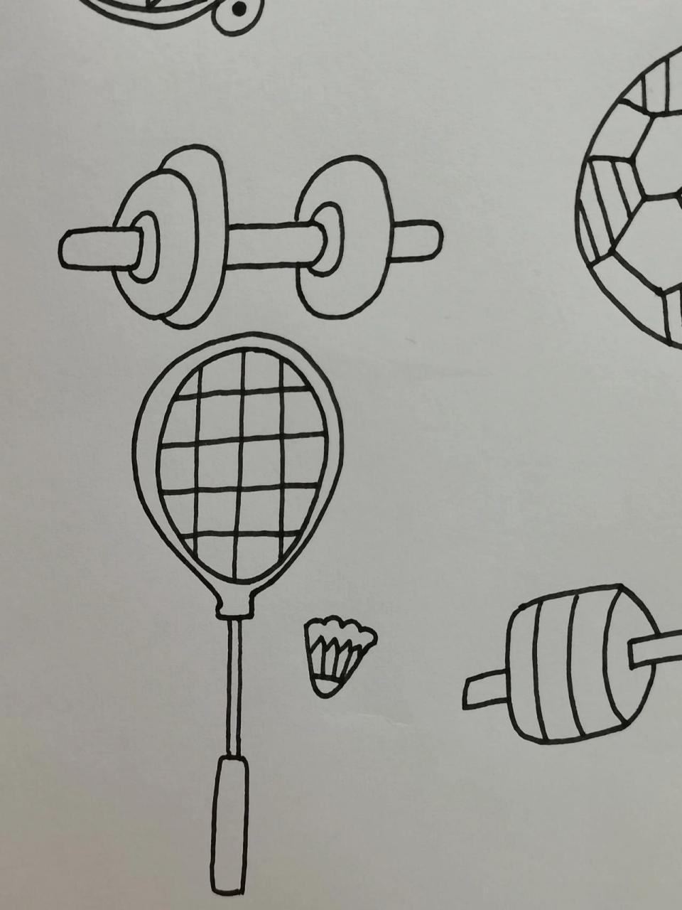 体育用品的简笔画    今天分享体育用品的简笔画