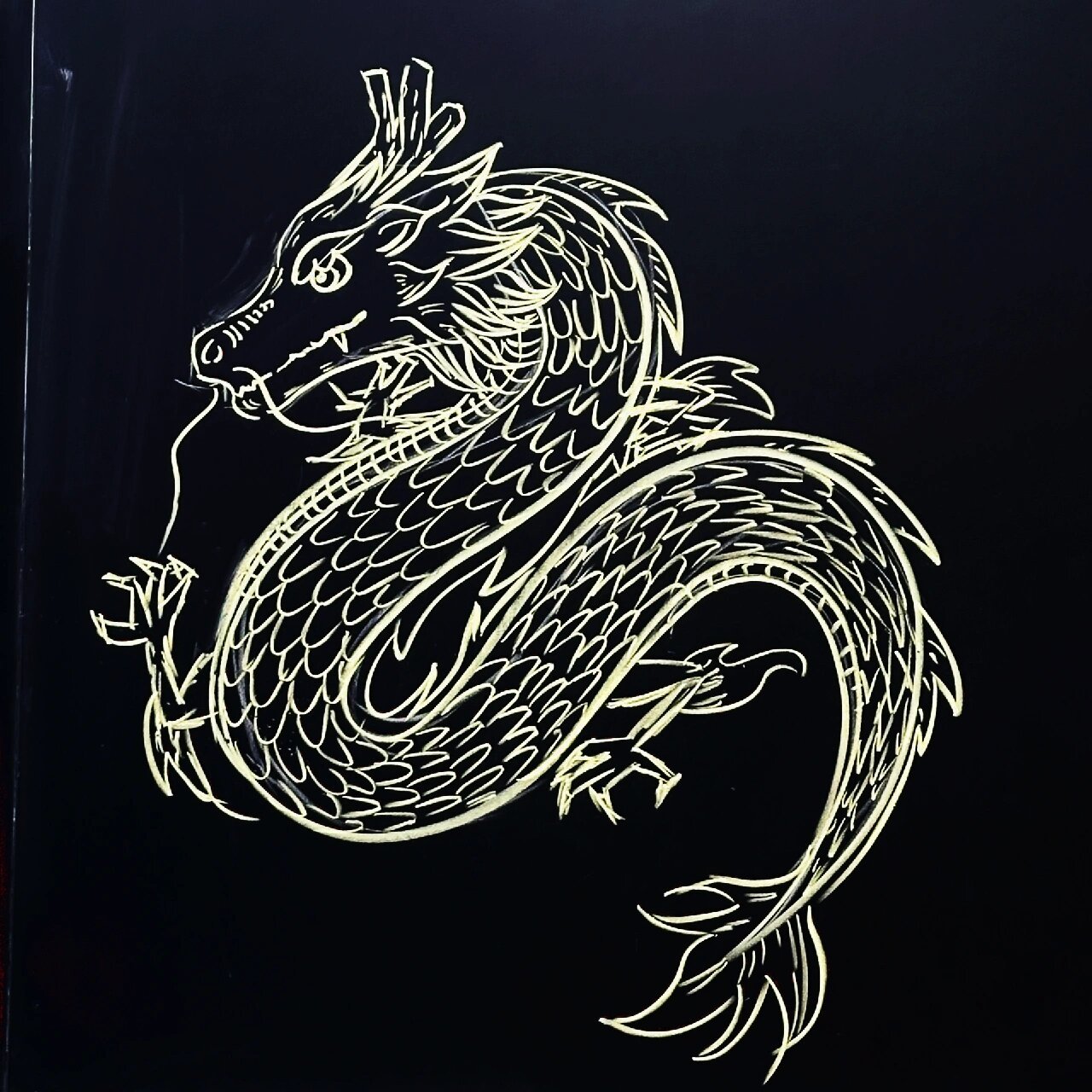 龙年黑板画 #用一张照片开启冬天的故事# #笔记灵感# #创意美术