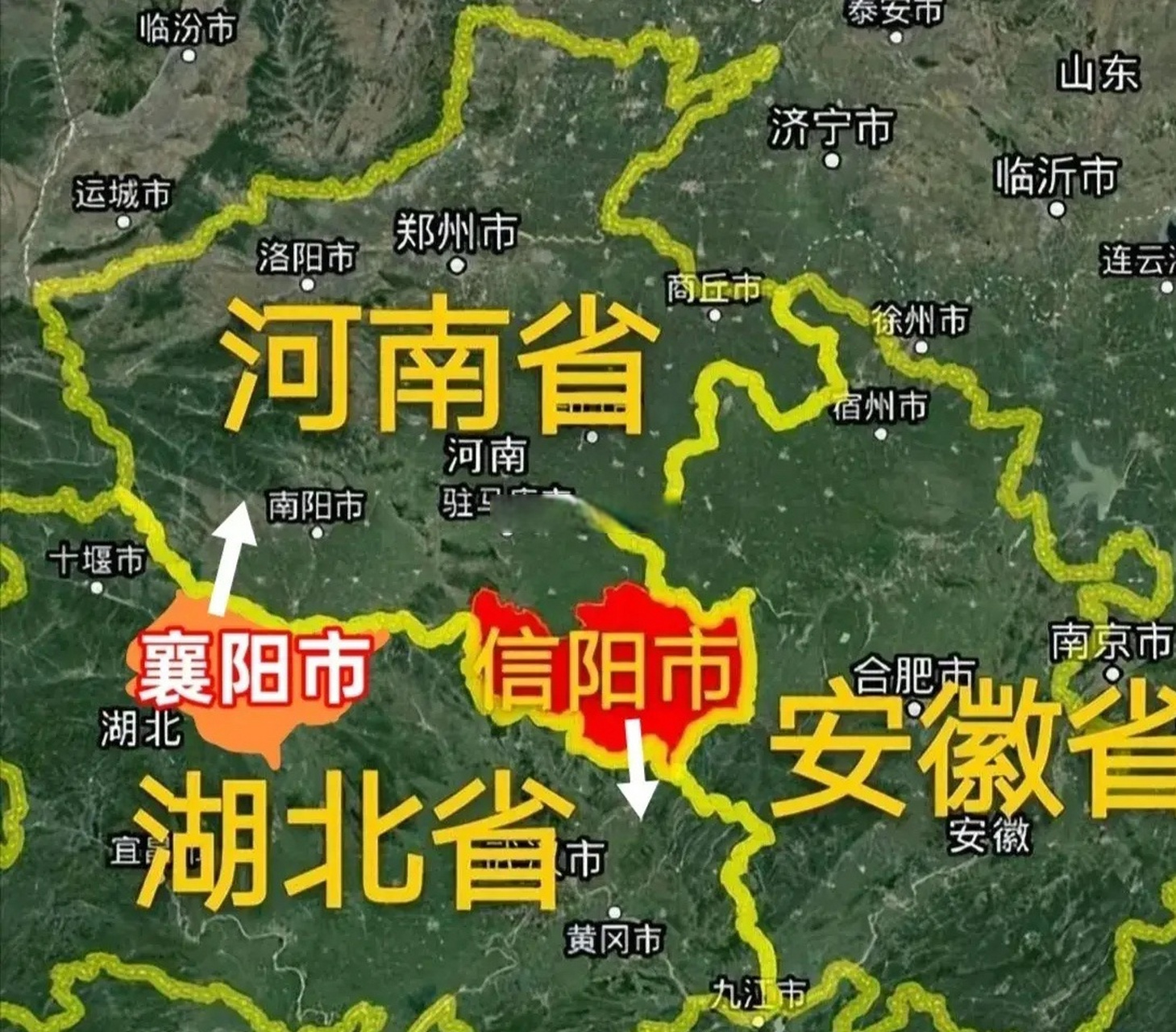 河南湖北交界处地图图片
