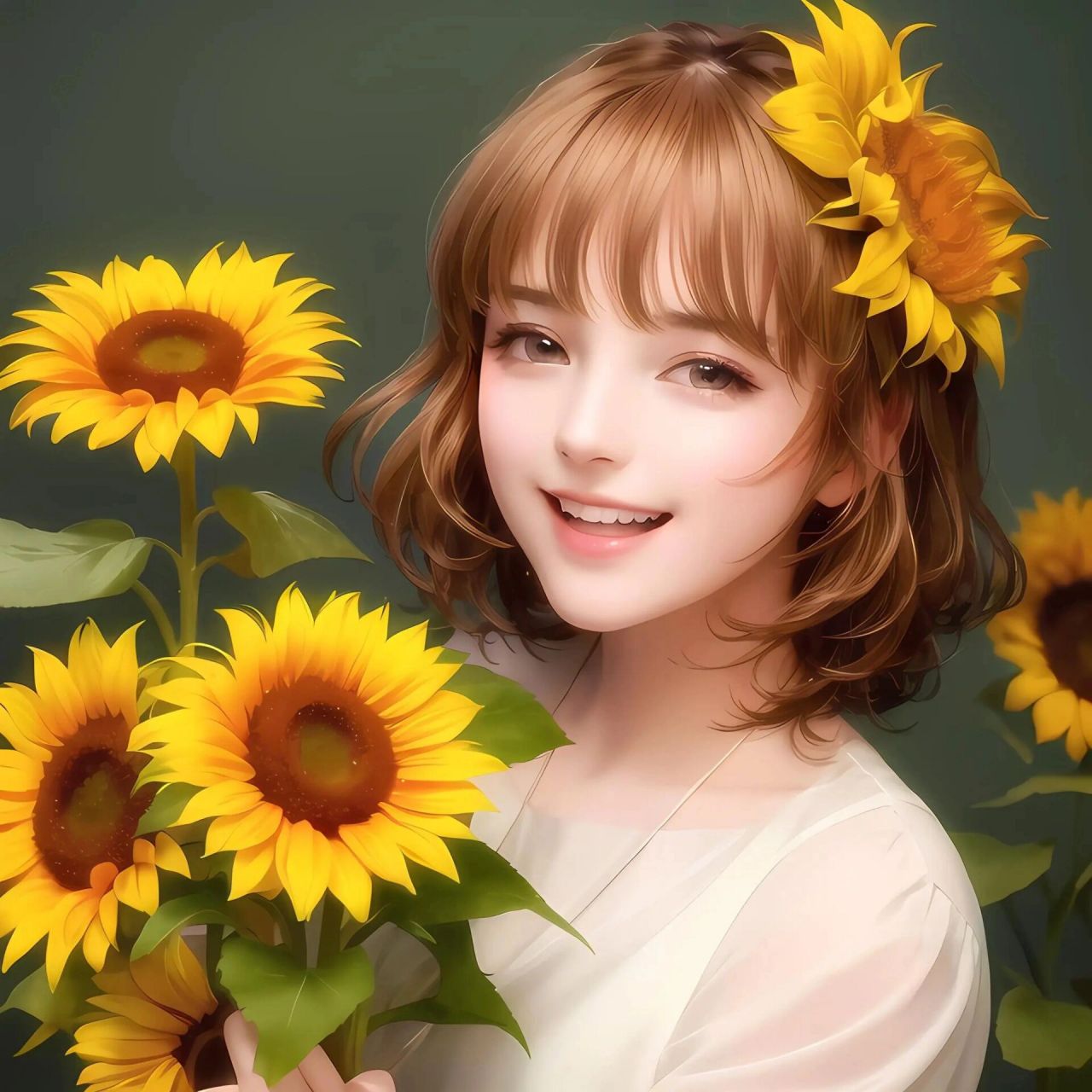 向日葵女孩|头像|微信头像 愿我们像向日葵一样,永远阳光明亮78