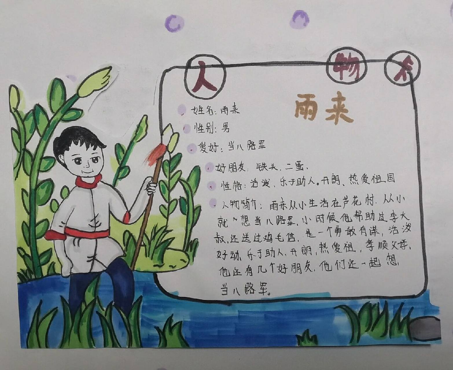 《小英雄雨来》人物资料卡99