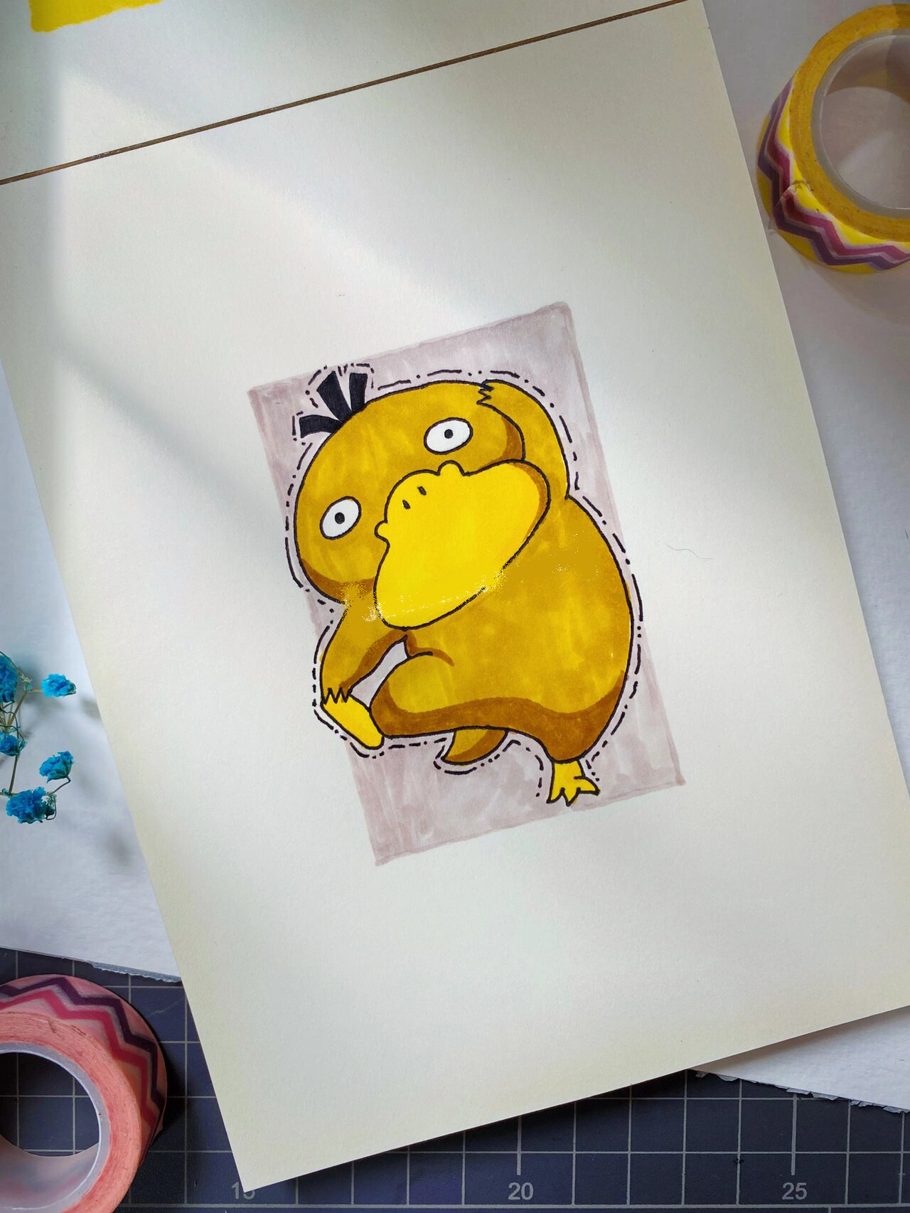 涂鸦画画|马克笔画可达鸭简易教程步骤图