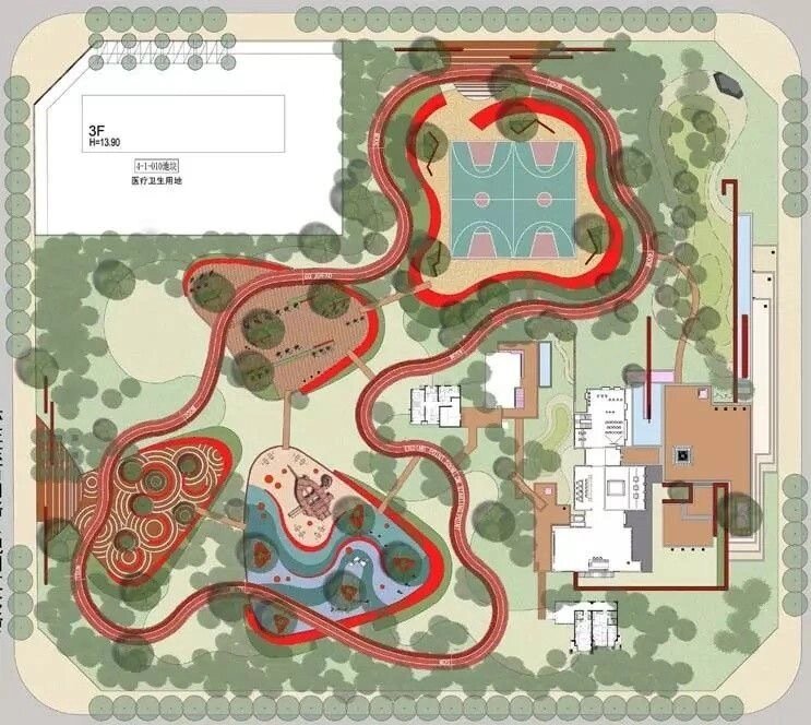 绚烂活力的体育场平面图