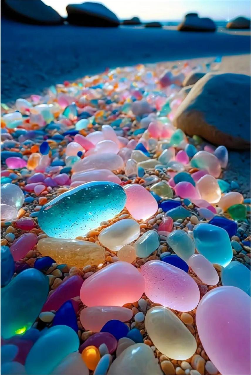彩色石头送给大家一个彩色的梦,晚安好梦,好好休息睡个好觉  图片来源