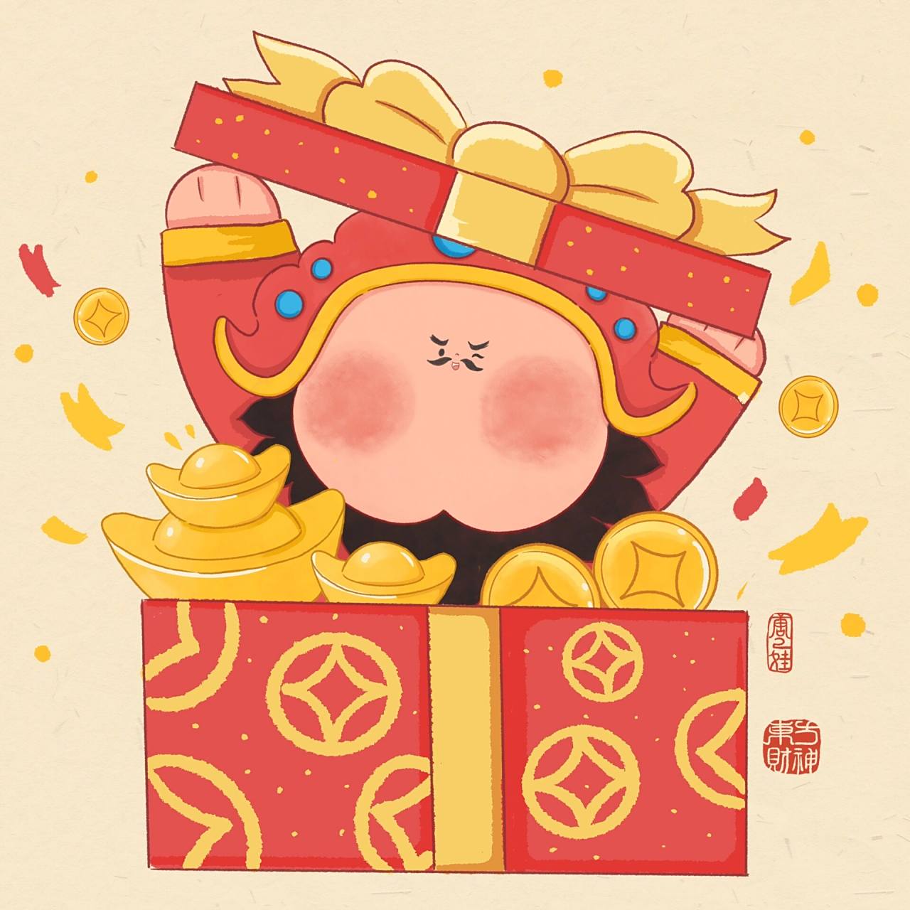 财神头像|财神送你有钱花 又一组财神头像来啦,祝福大家有钱有闲,万事