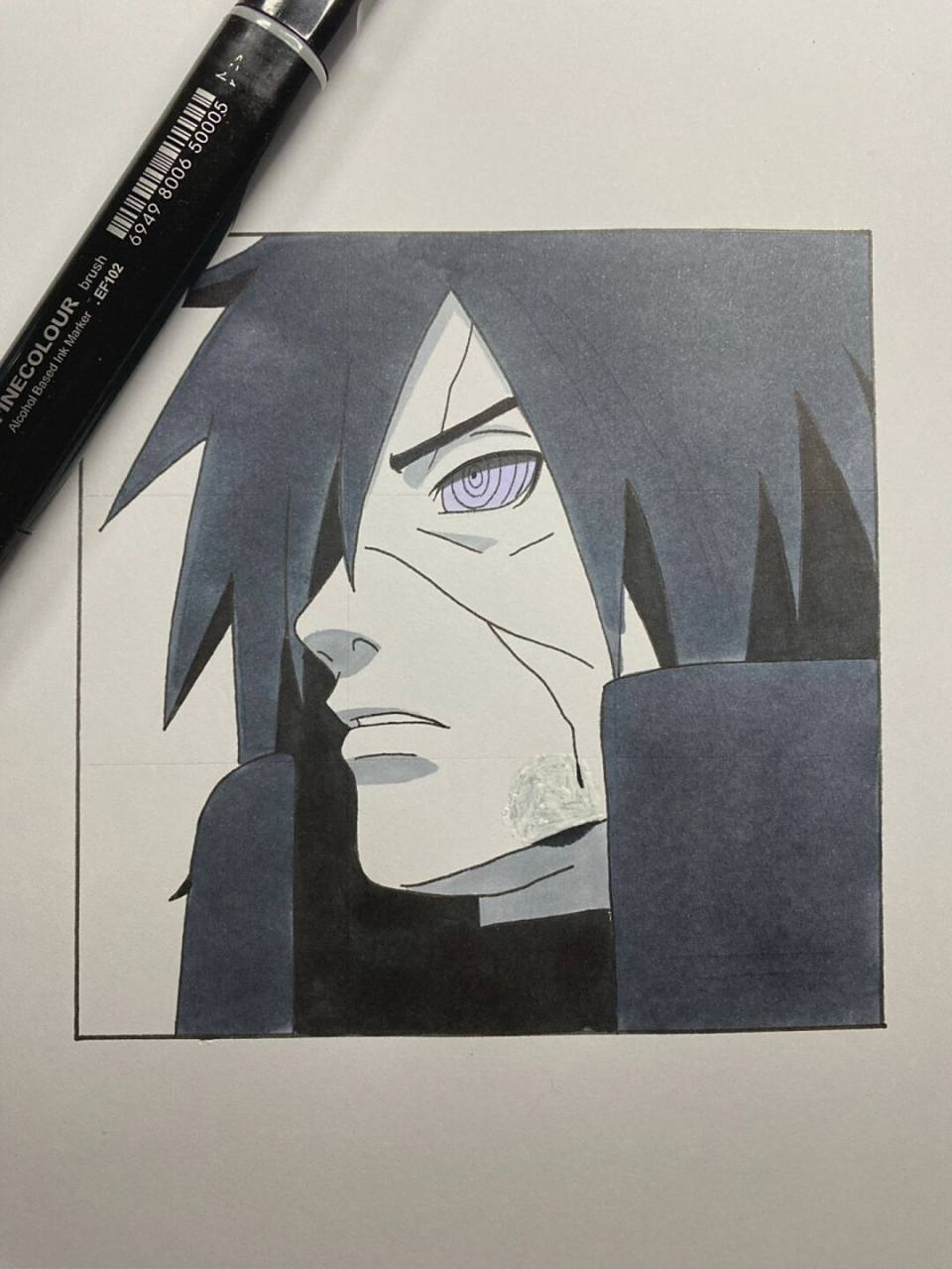 火影忍者# #手绘教程# #宇智波斑# 最帅斑7015