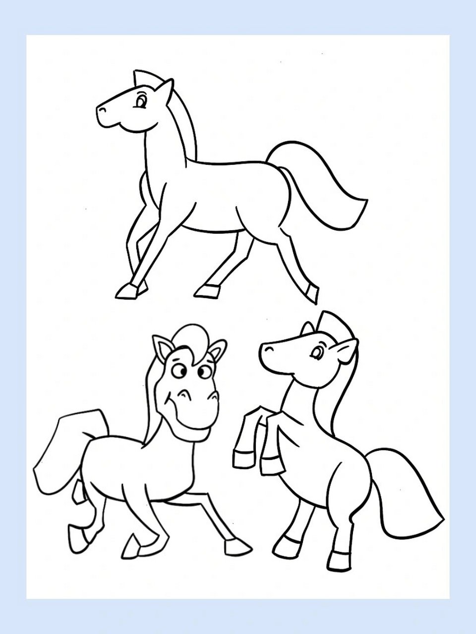 两匹马的简笔画图片