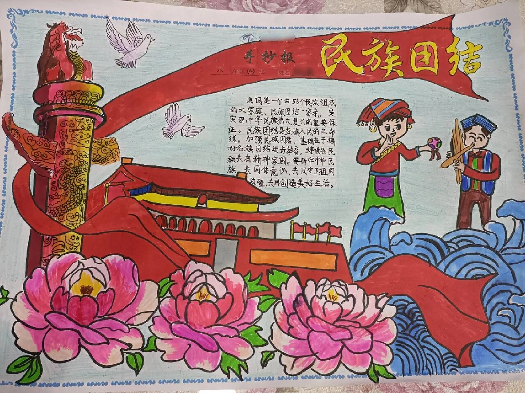 民族团结手抄报