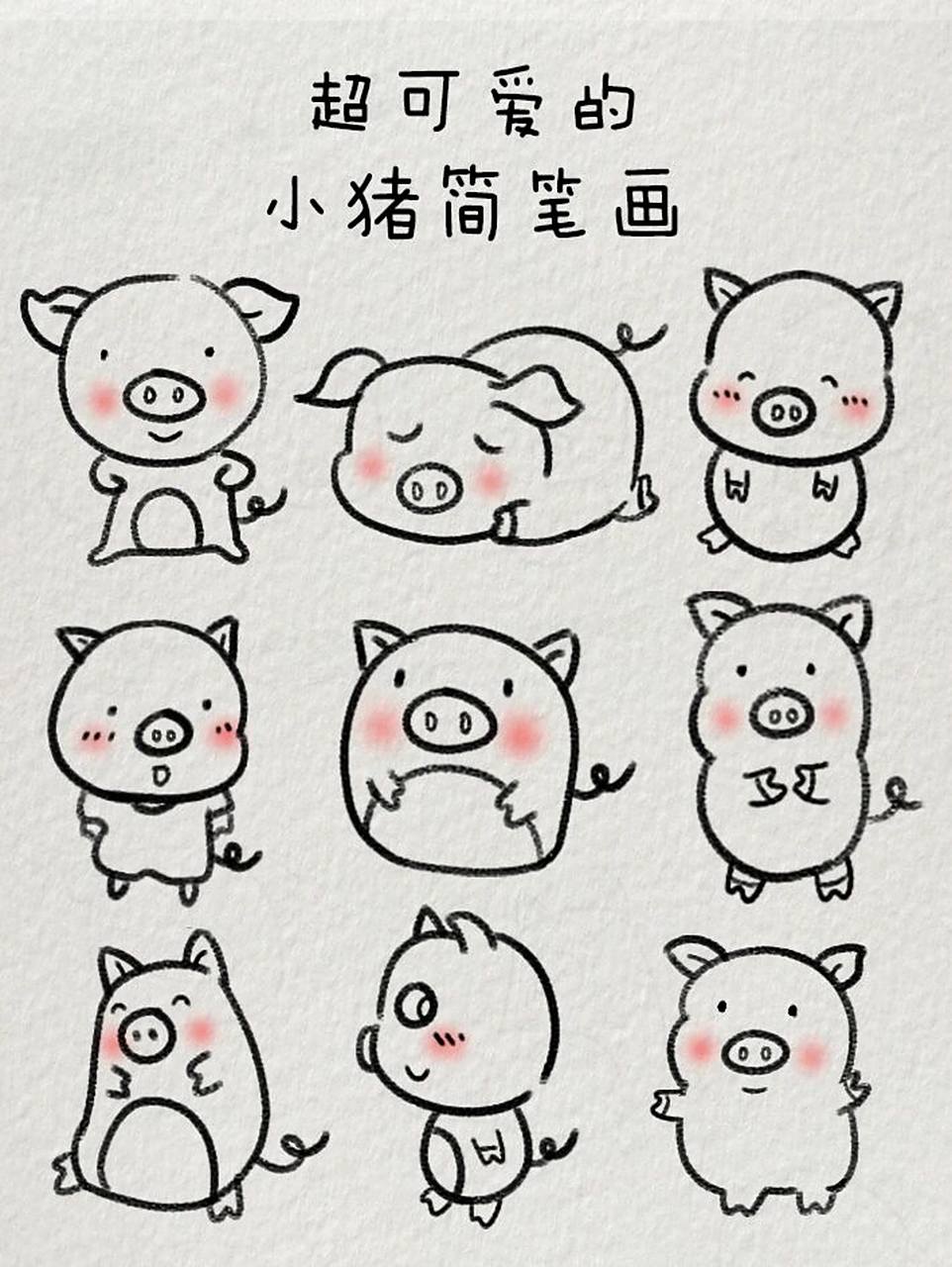 超可爱的小猪简笔画|一起来画吧~ 小猪也是可可爱爱的呀
