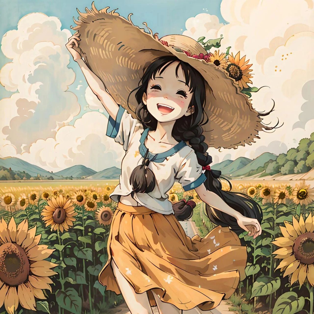 向日葵女孩头像     不定时更新,记得关注哦