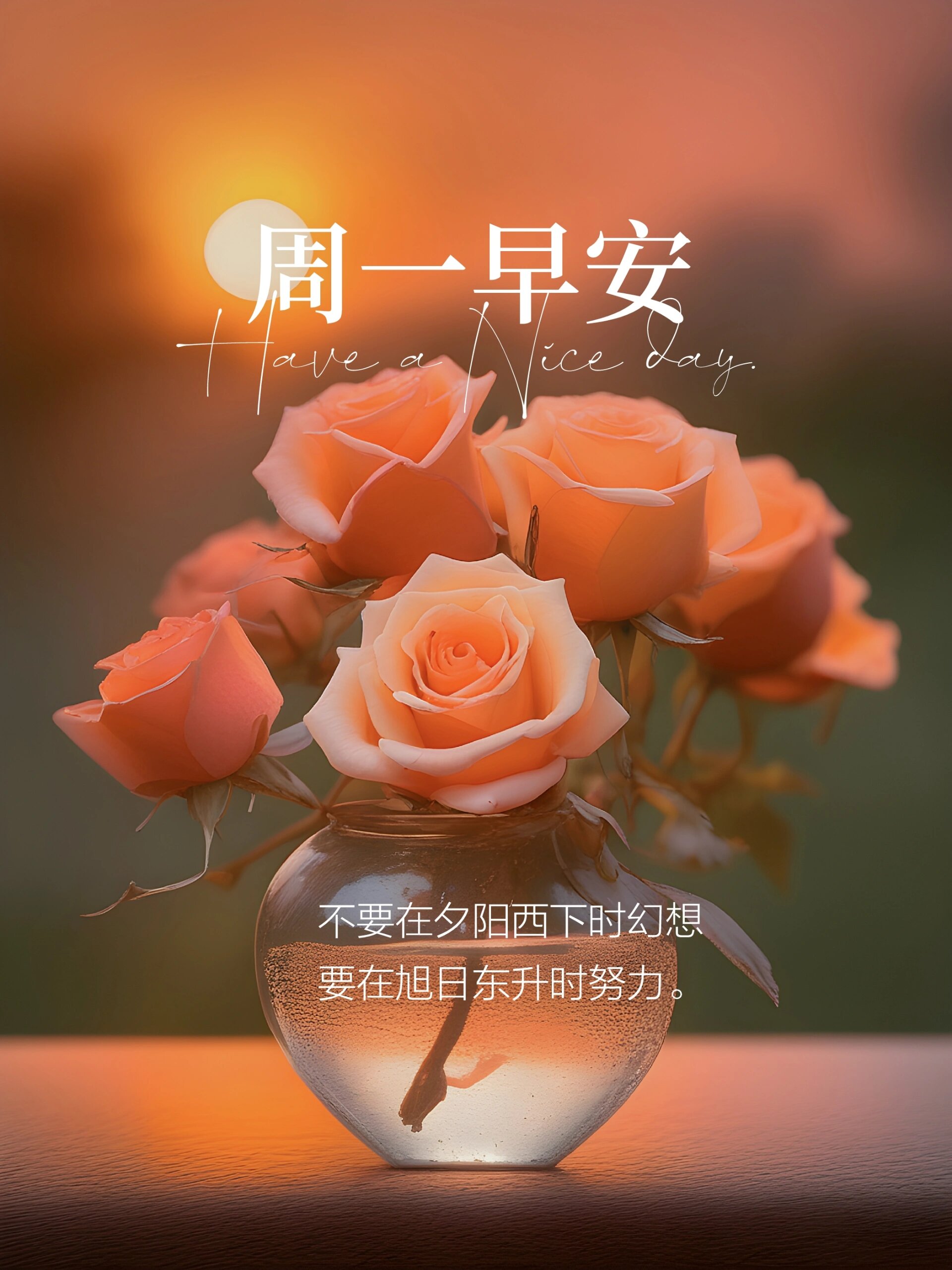 早安!美好的一天开始了正能量励志图片