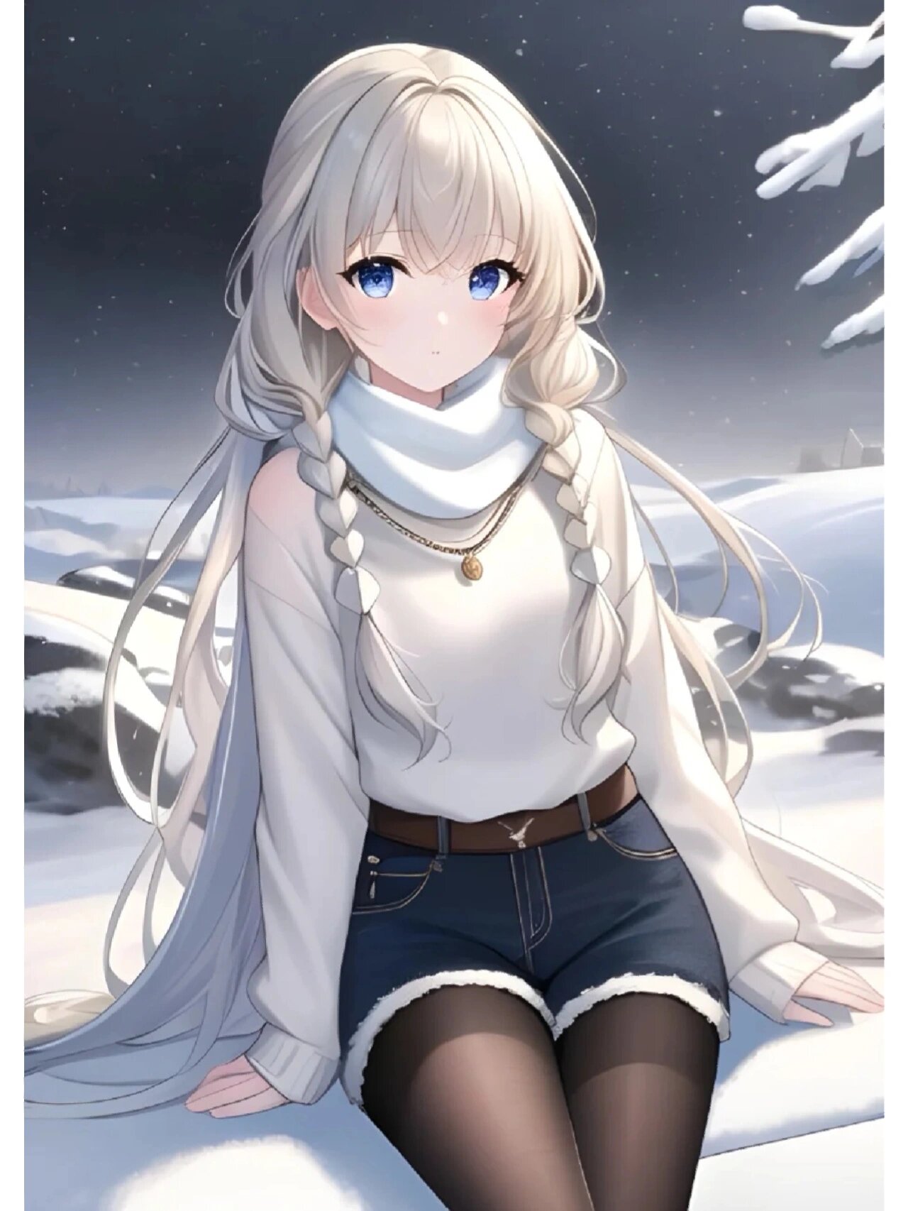 冬季简约穿搭动漫少女壁纸