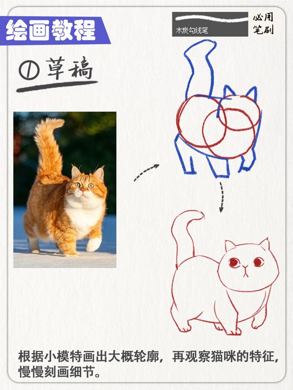 橘猫Q版简笔画图片