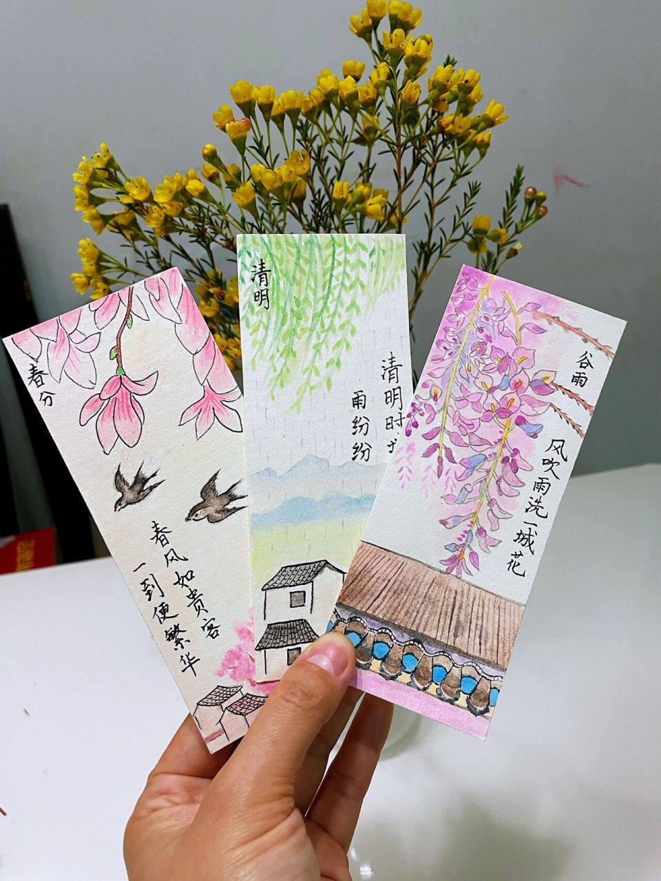 二十四节气书签系列二 这些天天气回暖,像有夏天的感觉了 春暖花开