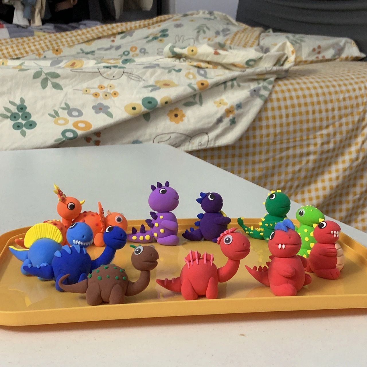 超轻粘土-恐龙家族集合完毕 对于手残党来说,完成这个可一点都不简单