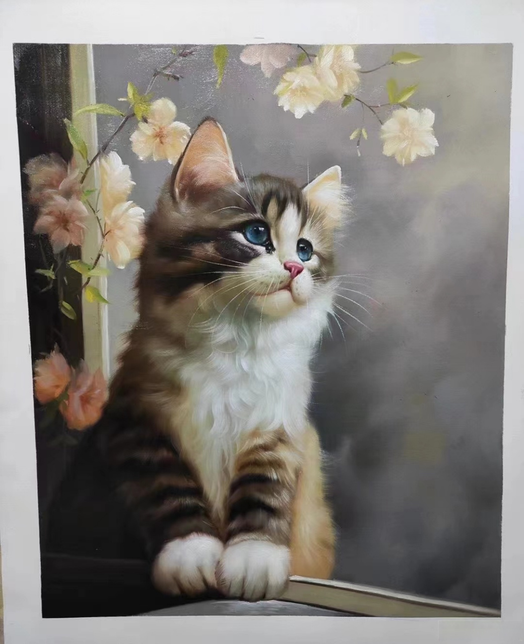 画家曾新伟老师油画猫咪#艺术##油画