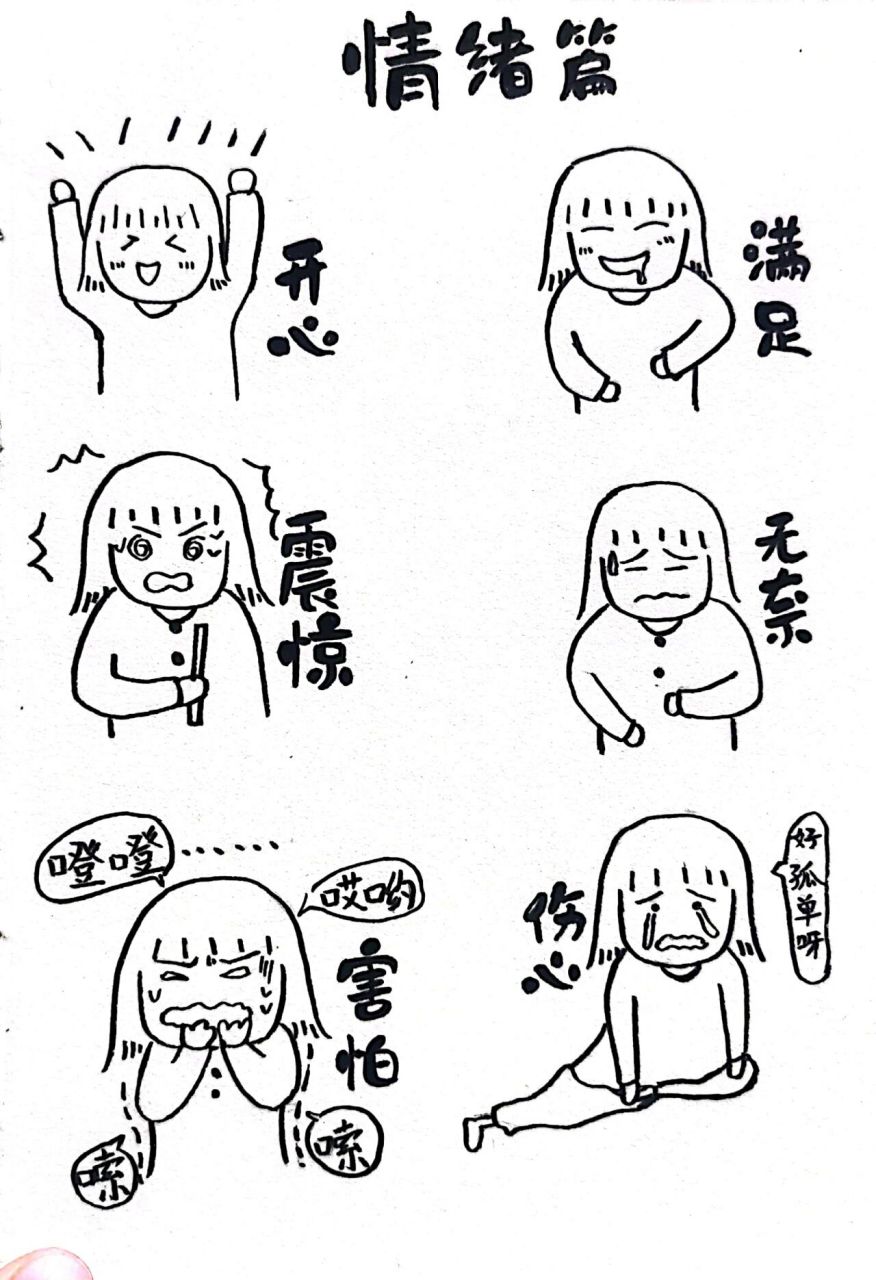 零基础简笔画   |小人物的情绪篇 今日份的主题"日常生活中的小情绪"