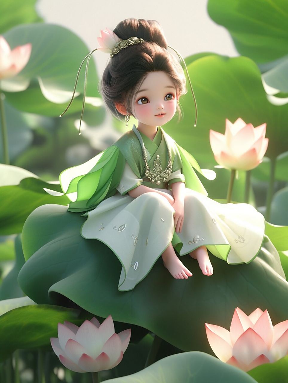 古风头像丨荷花仙子·第5幕 仙缘与佛缘 有佛缘的女人, 自有莲花作伴