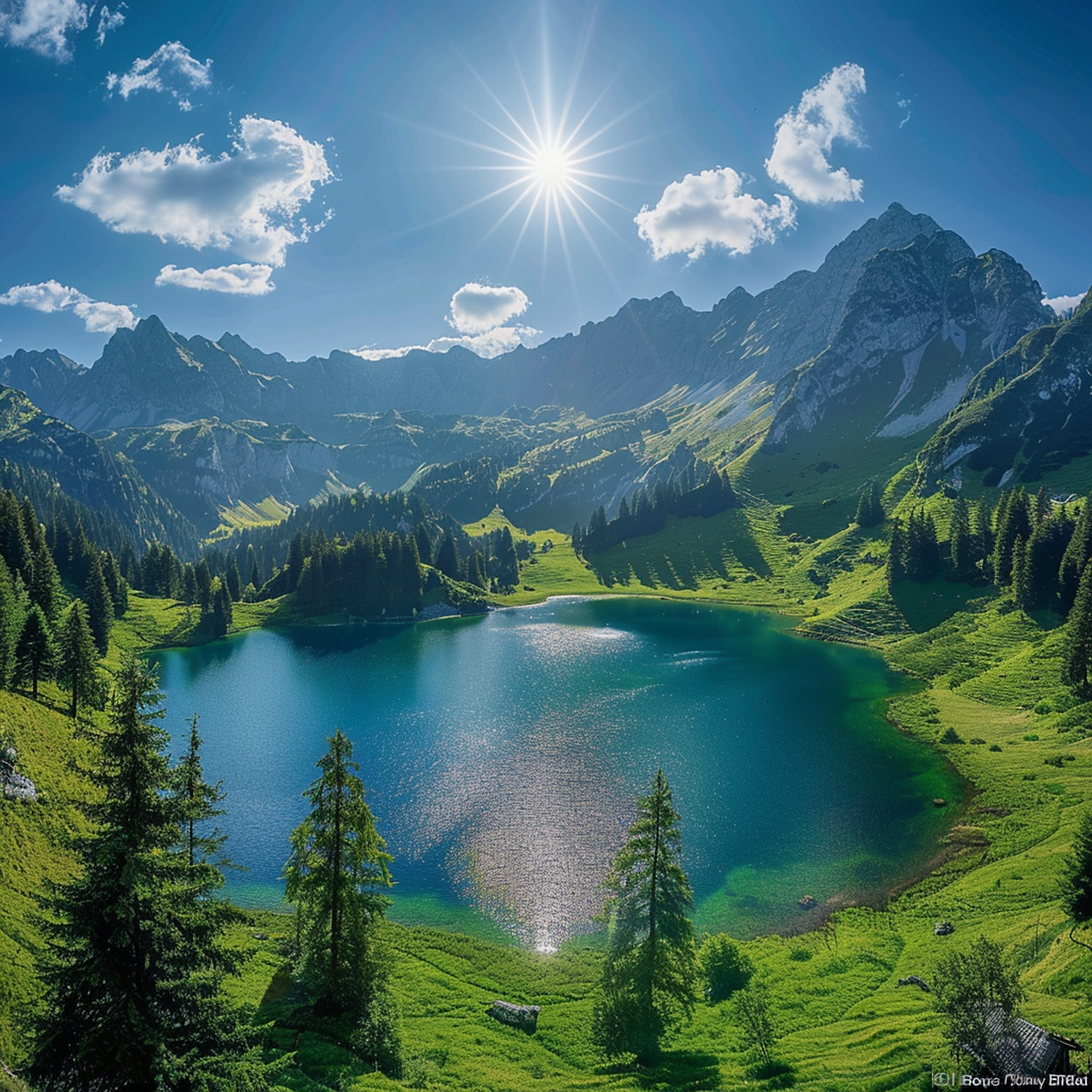 能量头像 | shiye开阔 向阳 湖泊 群山围绕 一组山水头像,图一女士,图