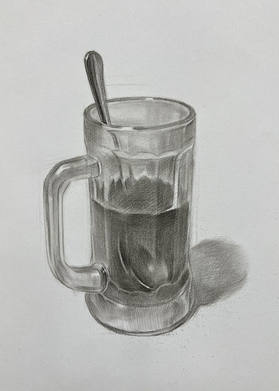玻璃杯素描步骤