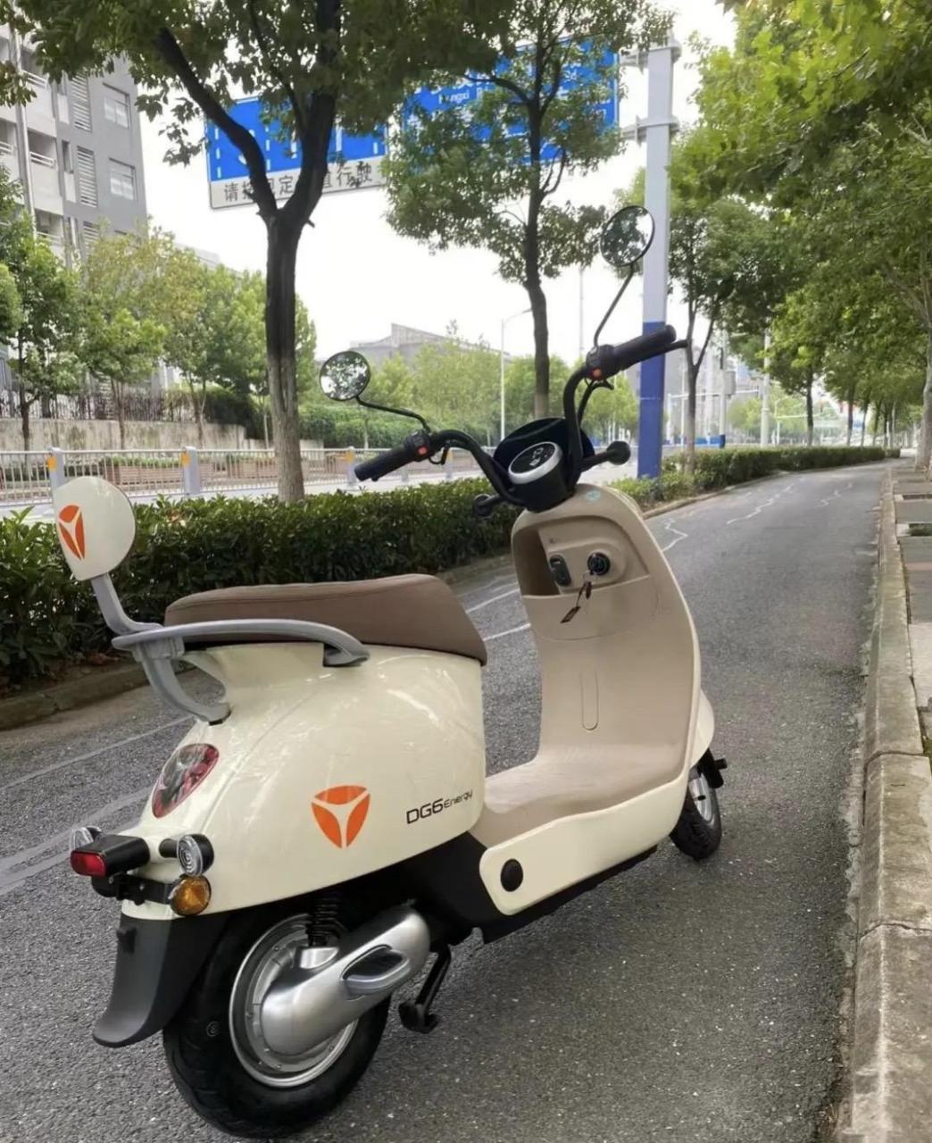 奶呼呼的颜色,适合女生的车车  雅迪冠能dg6 新国标电动自行车迷你