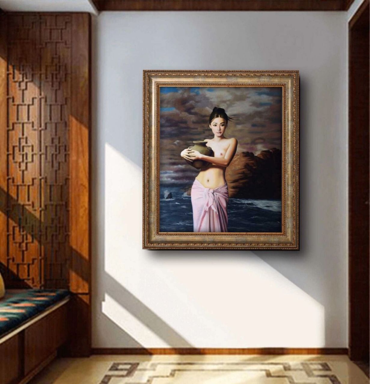 临摹谢楚余 抱陶女 原作等大120x100 临摹谢楚余 抱陶女 原作等大120