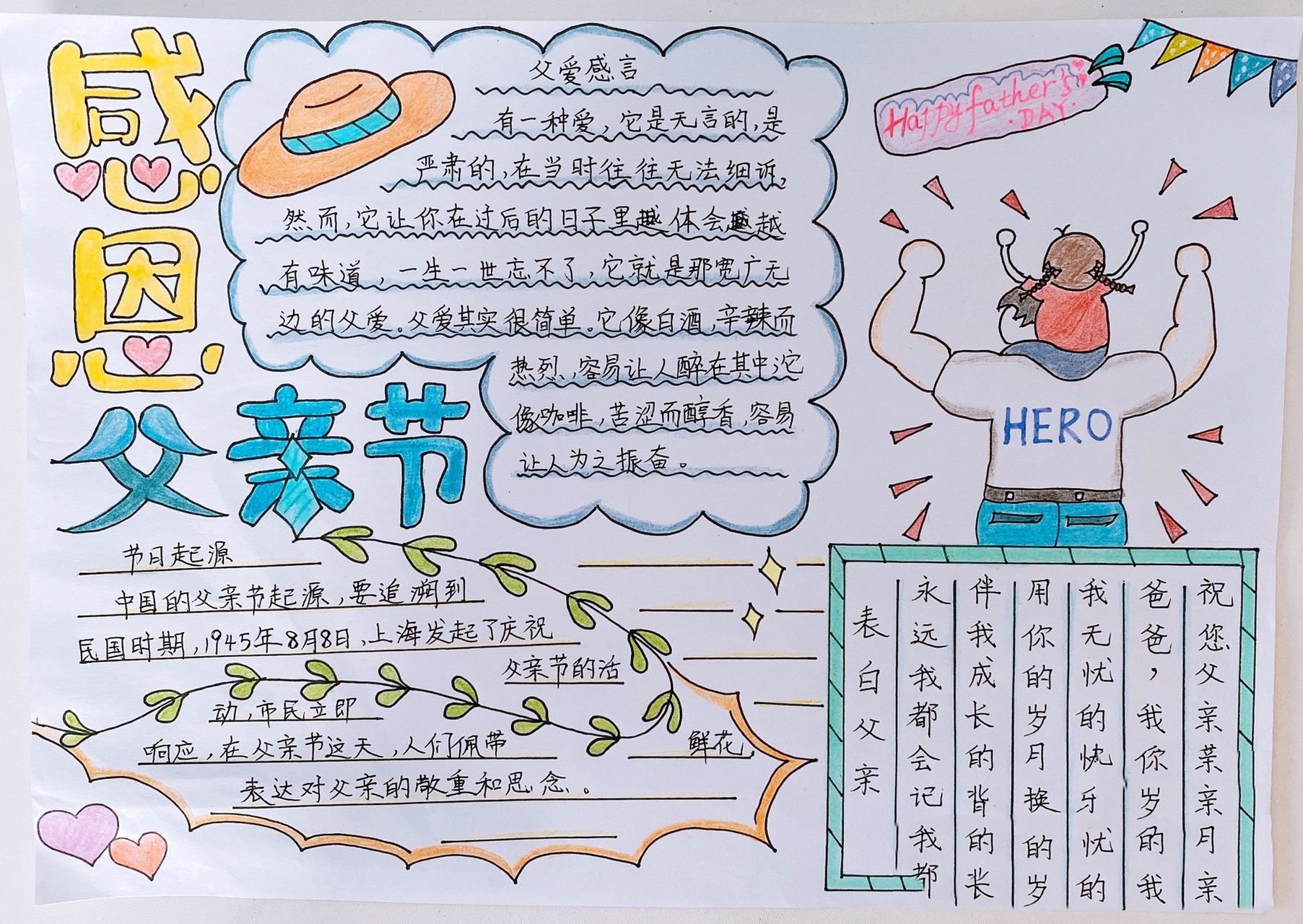 父亲节手抄报 我来更新咯父亲节手抄报98 端午节过后马上就是父亲节