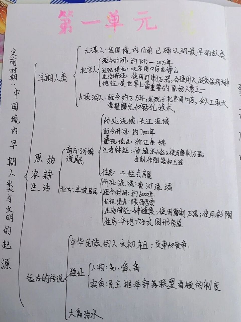 七年级上册历史思维导图(字丑勿喷)