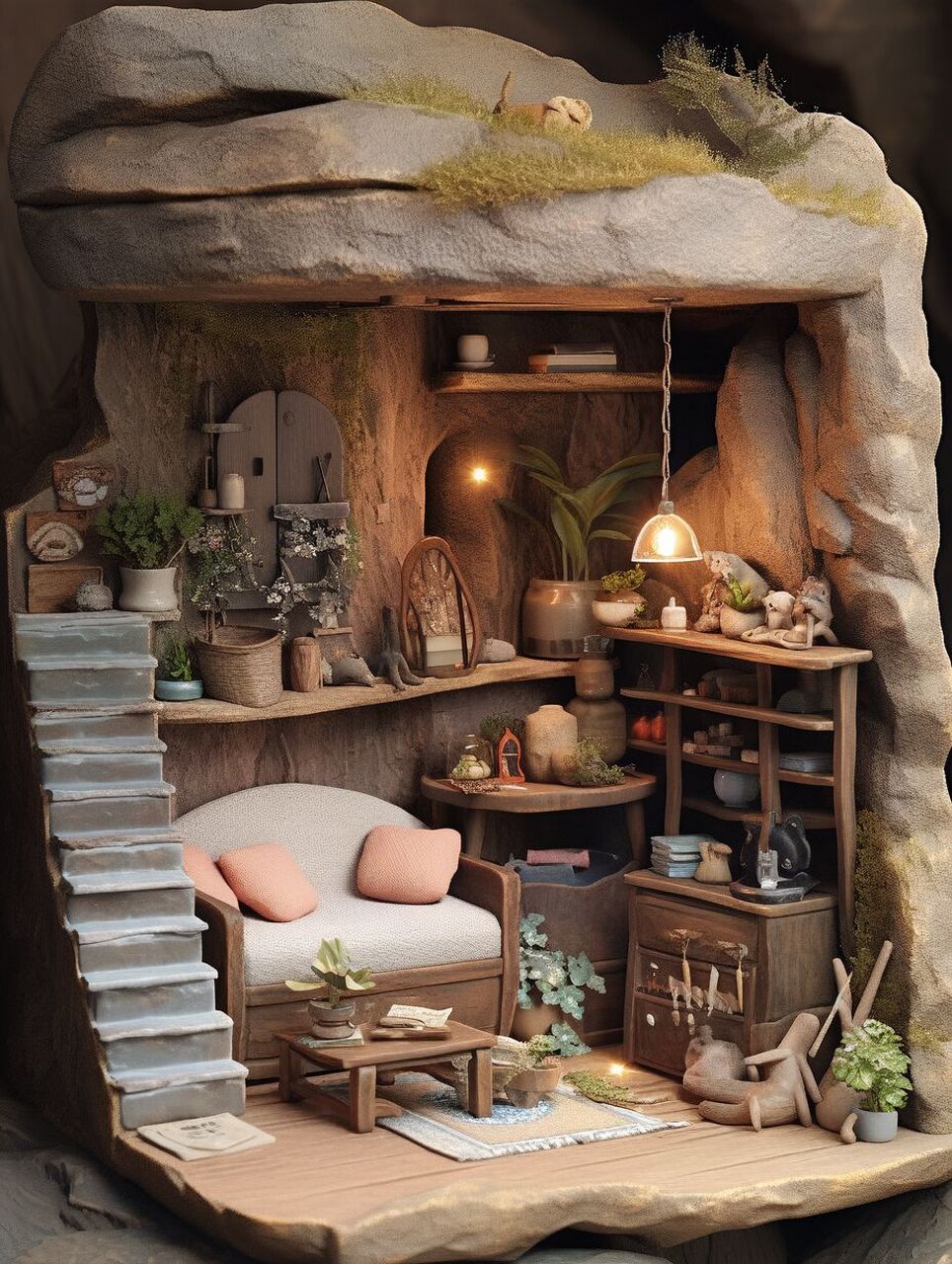 微缩模型|石头小屋