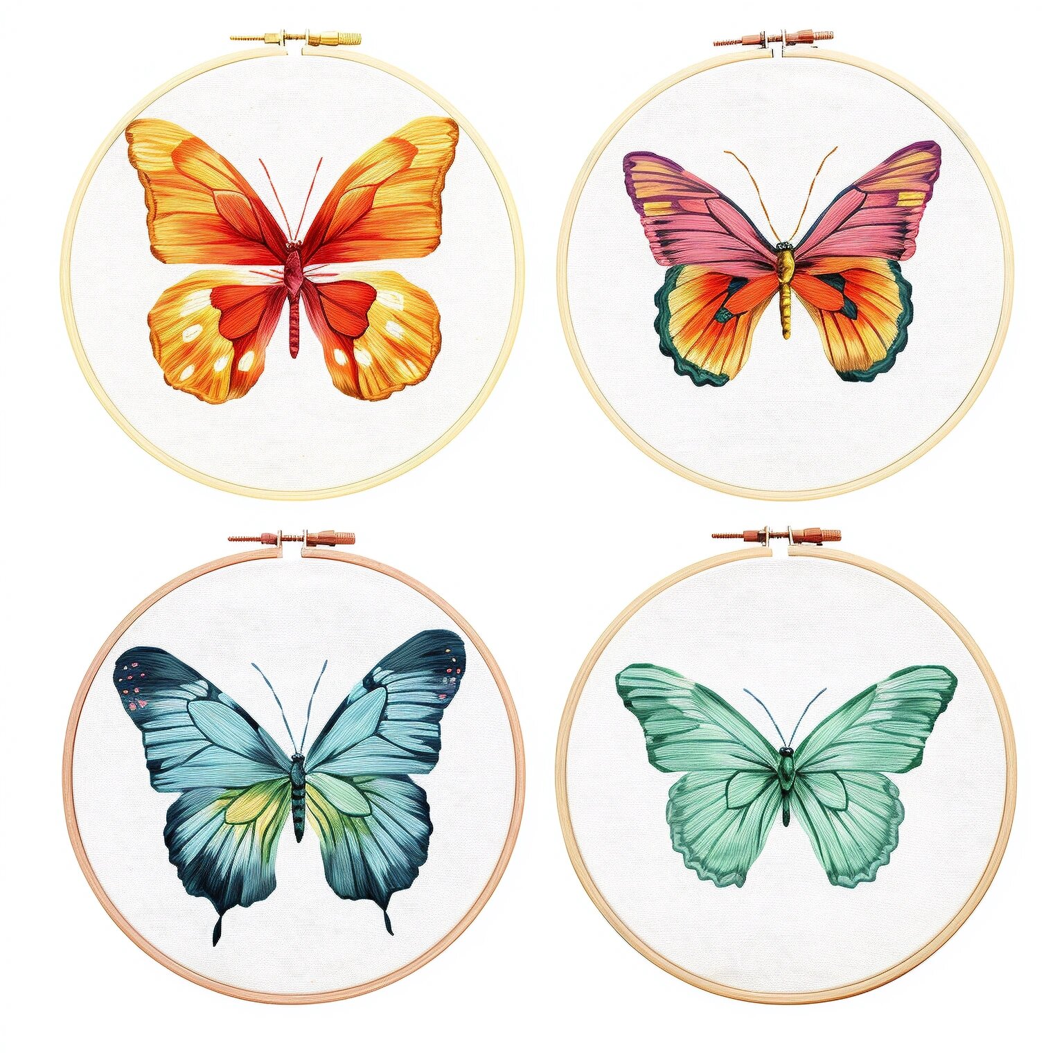 16款蝴蝶刺绣图案设计分享