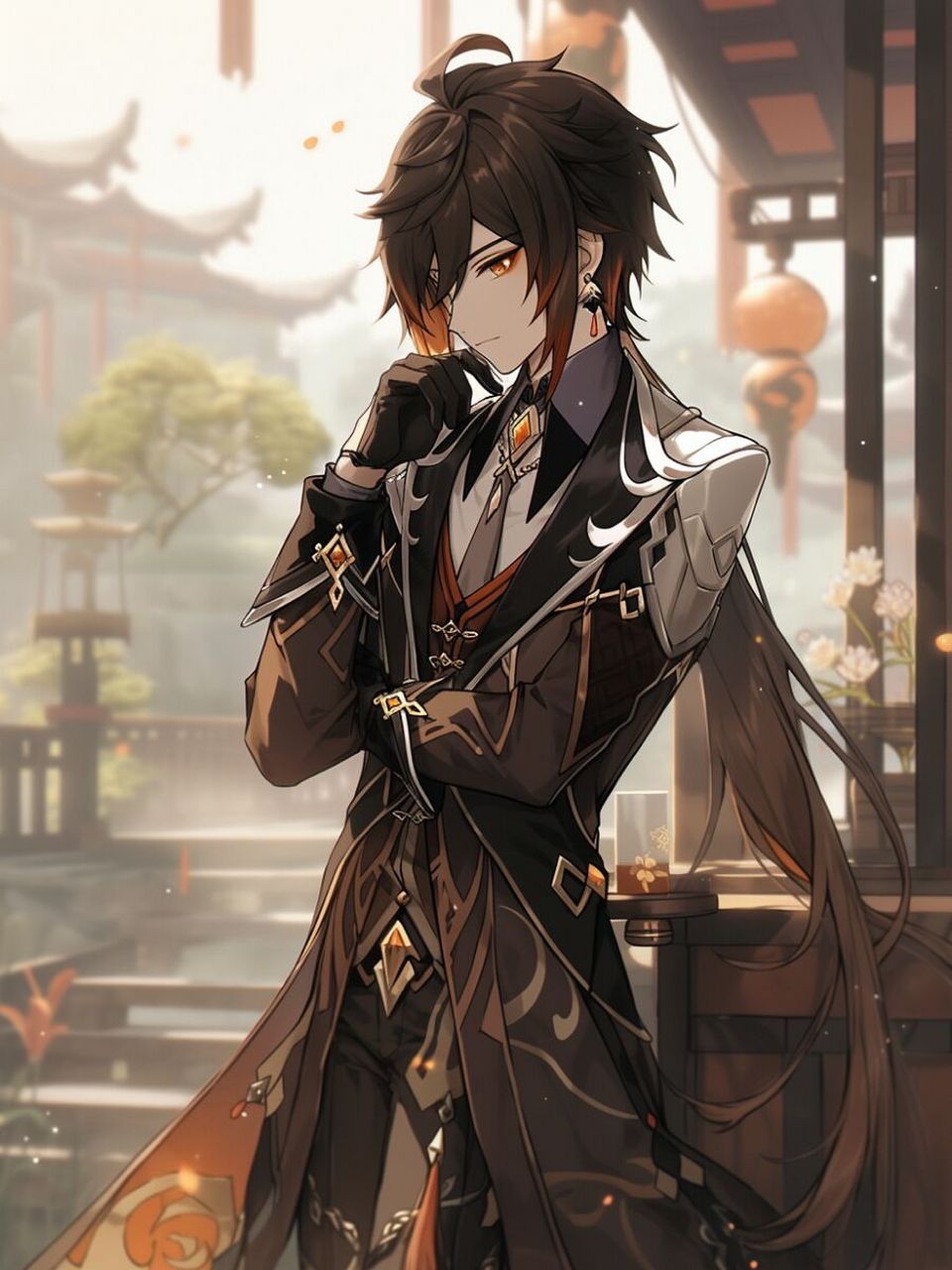 【原神插画】钟离丨精美壁纸 (含完整咒语)左下角进入  应"往生堂"