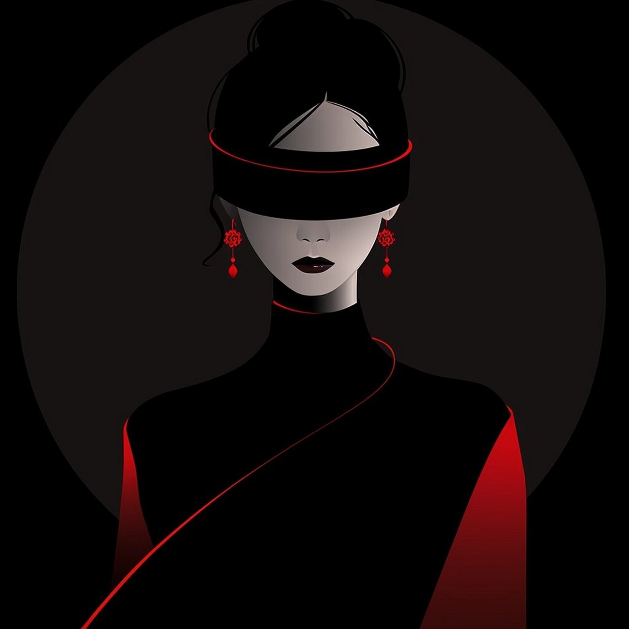 极简头像 | 黑色系 蒙眼 |优雅神秘女生头像 0202 哈喽,我是一零