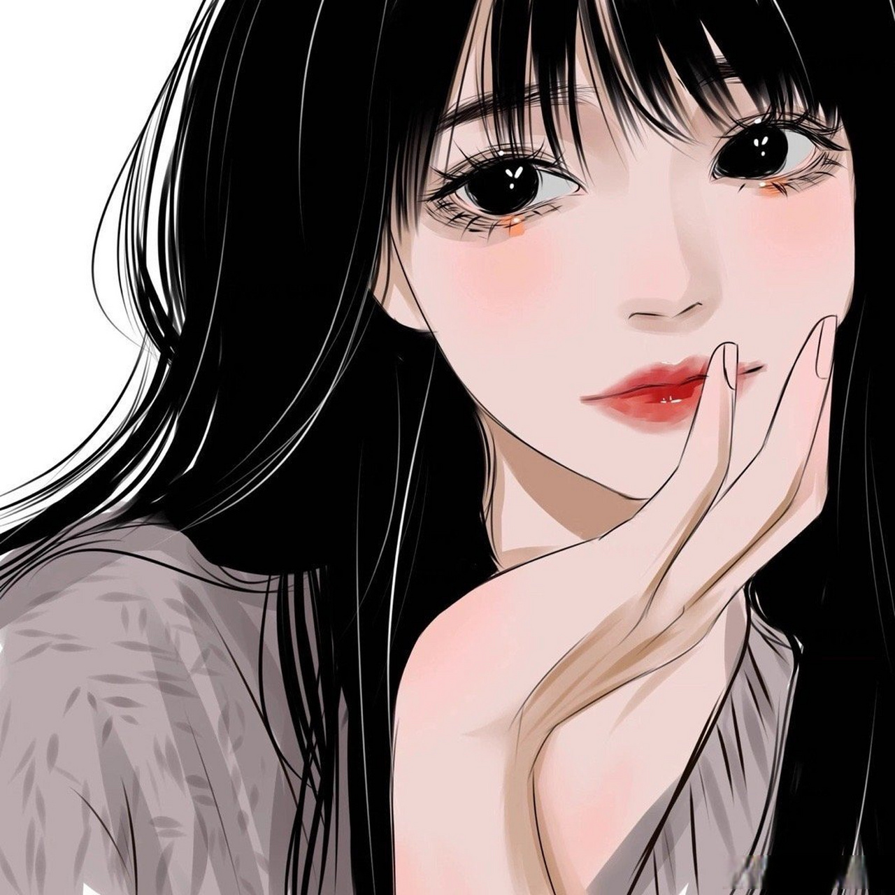 手绘女生头像|人像插画分享 #百家号星火计划