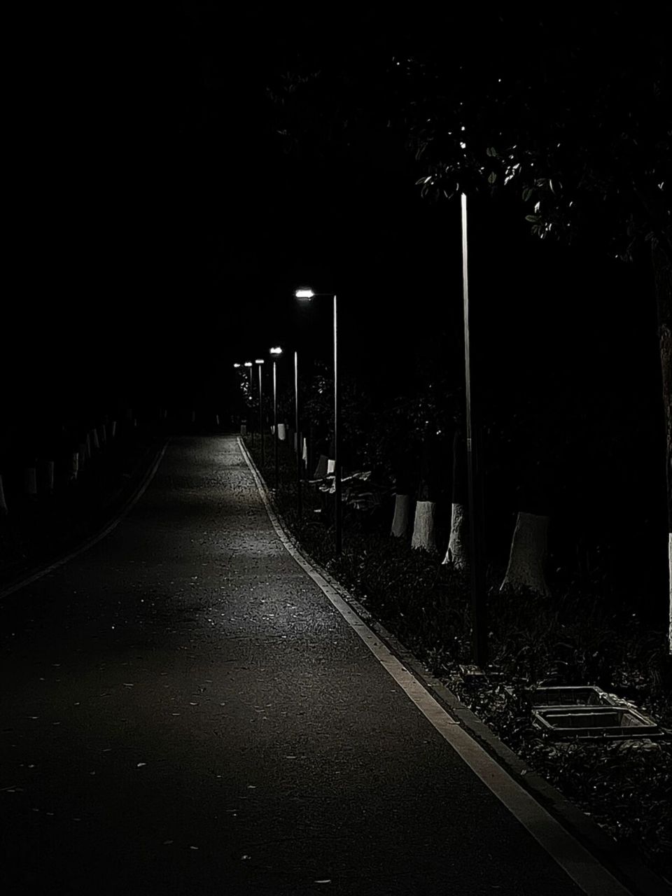 夜晚的路灯照片 孤单图片