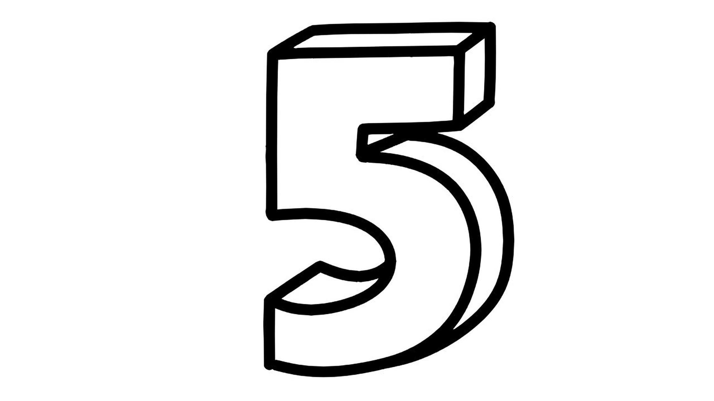 【简笔画素材分享28】9个立体数字 分享9款 立体数字 高清线稿素材